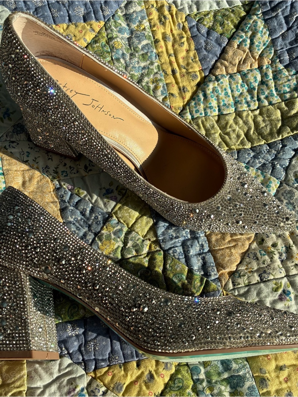 Betsey Johnson Bedazzled Silver Heels - Picture 6 of 9